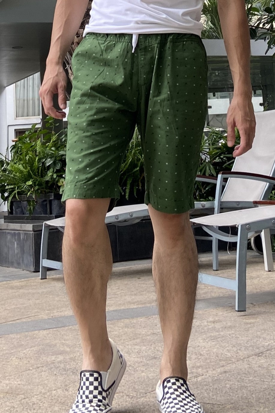 Zennio Quần short nam cotton lưng bo gân