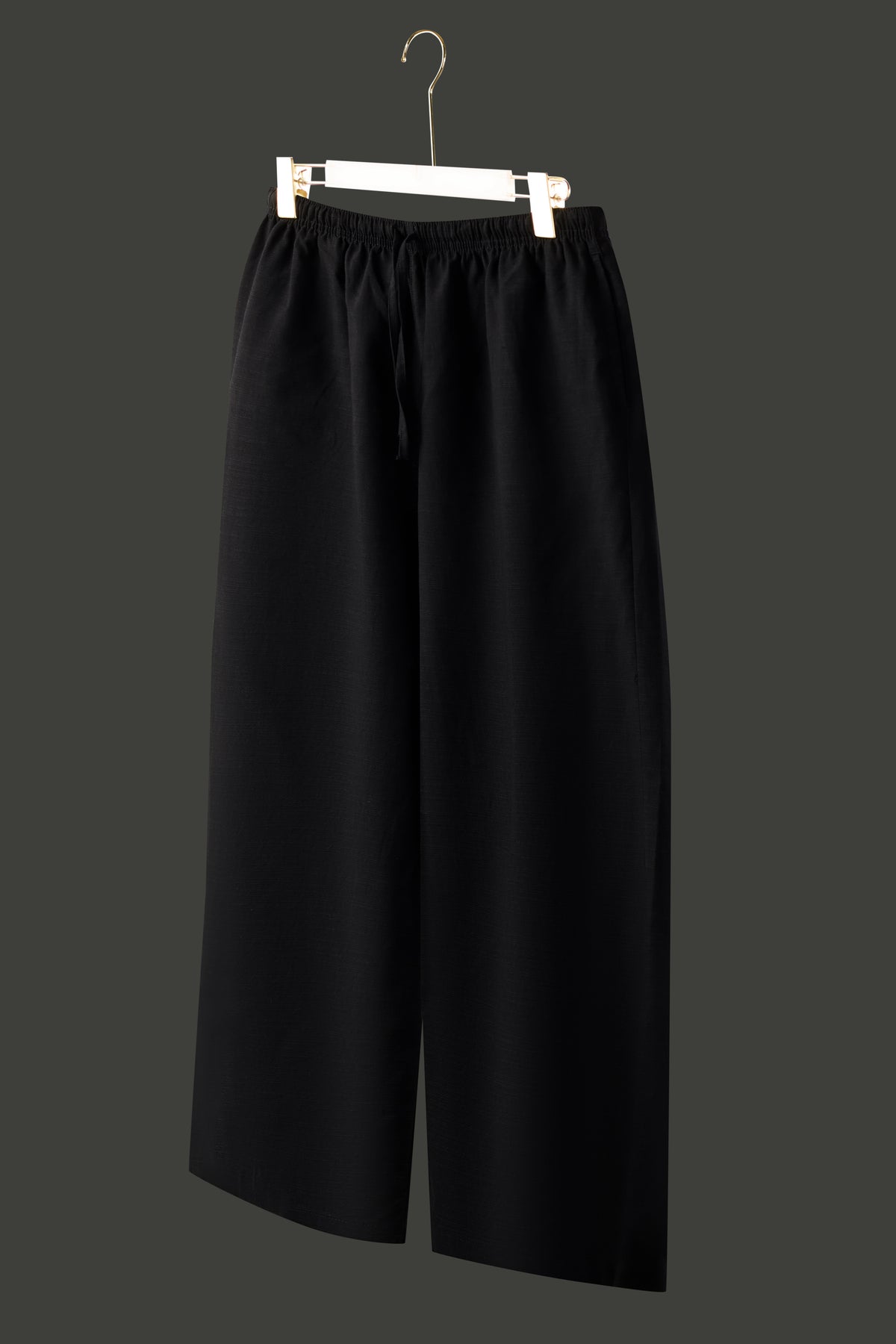 La Forbie Women's Linen Viscose Wide Leg Drawstring Pants