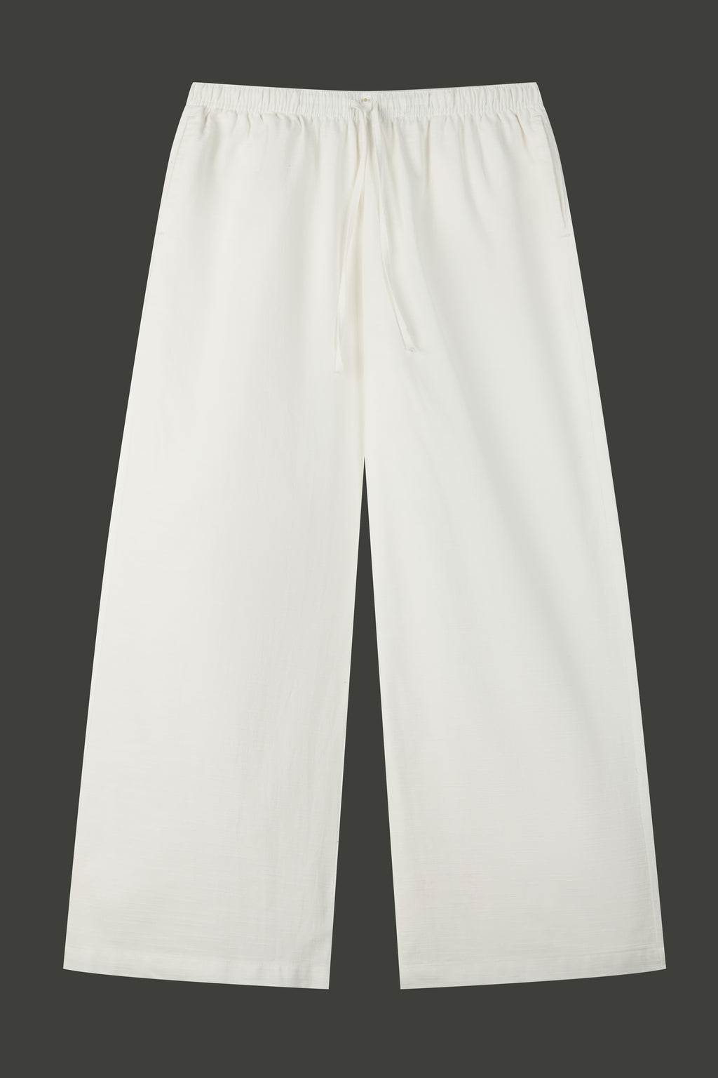 La Forbie Women's Linen Viscose Wide Leg Drawstring Pants