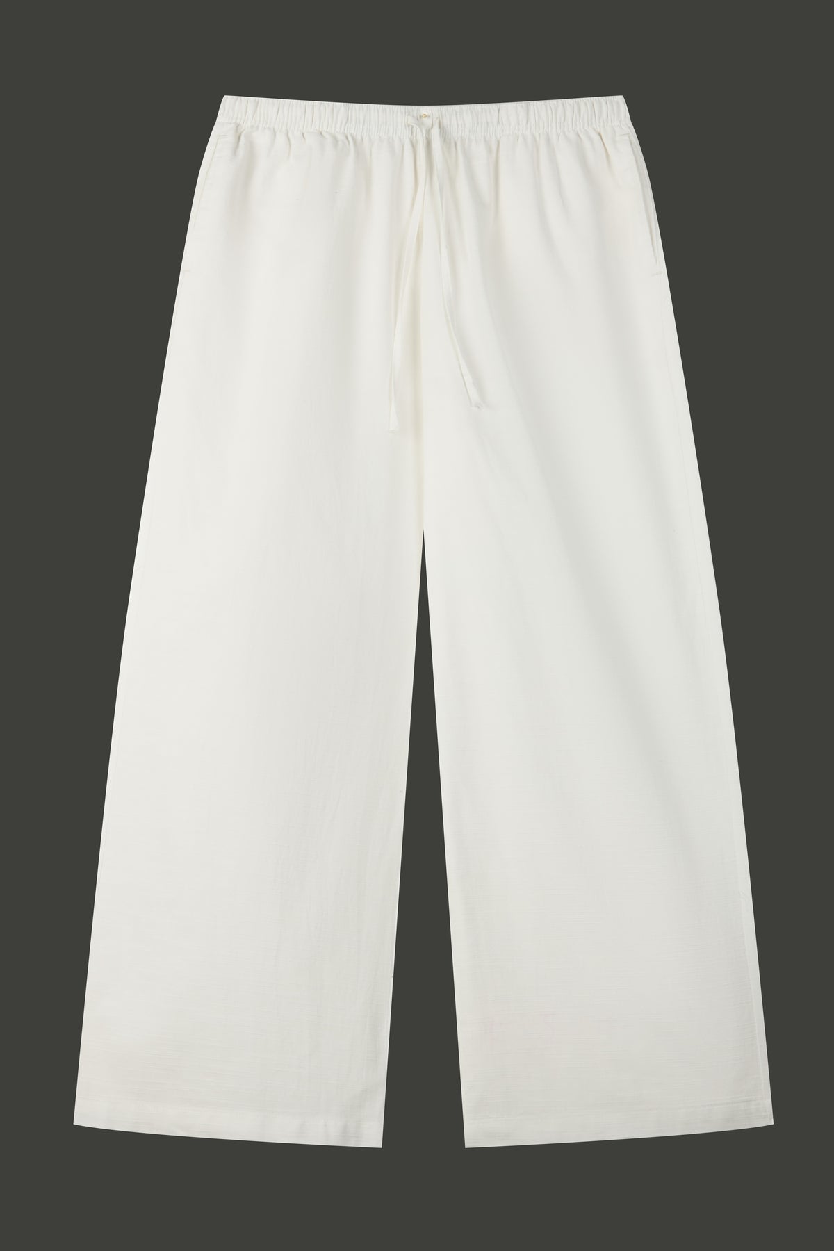 La Forbie Women's Linen Viscose Wide Leg Drawstring Pants