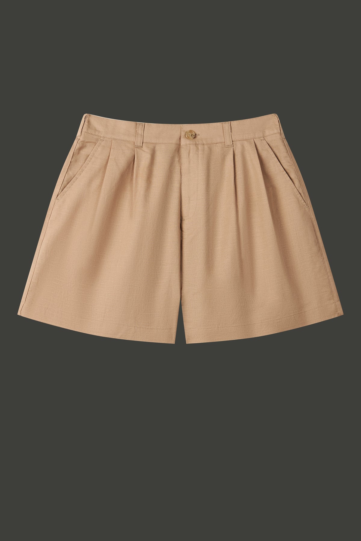 La Forbie Women's Linen Blend Knife Pleat Shorts