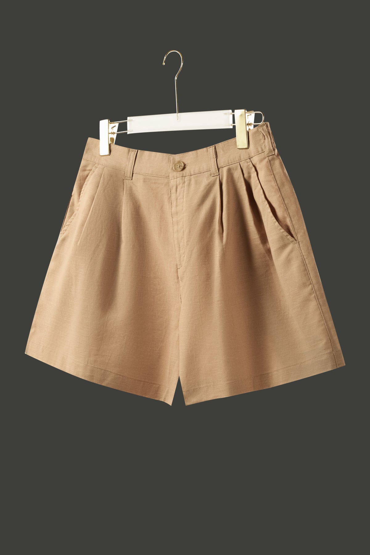 La Forbie Women's Linen Blend Knife Pleat Shorts
