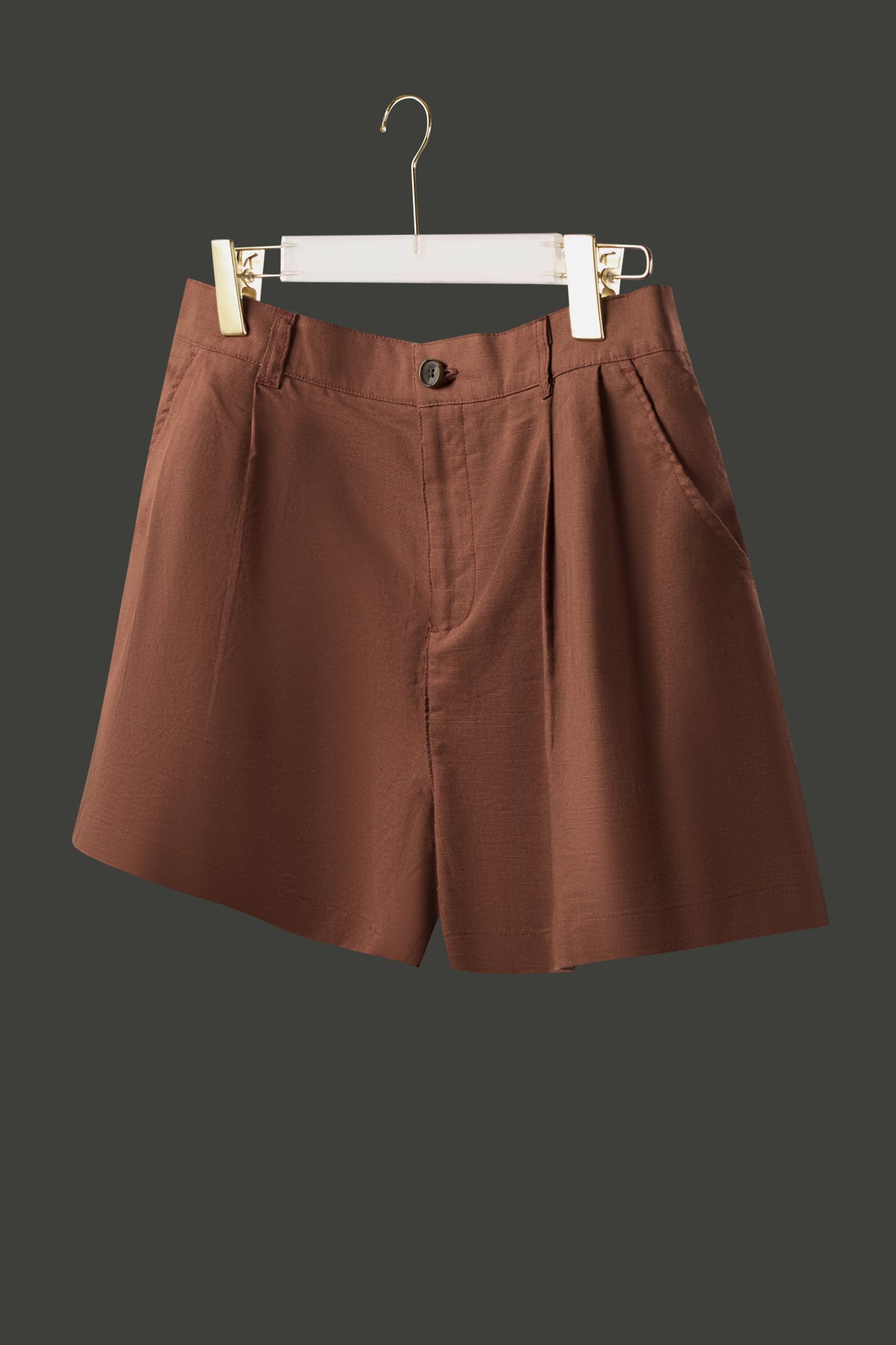 La Forbie Women's Linen Blend Knife Pleat Shorts