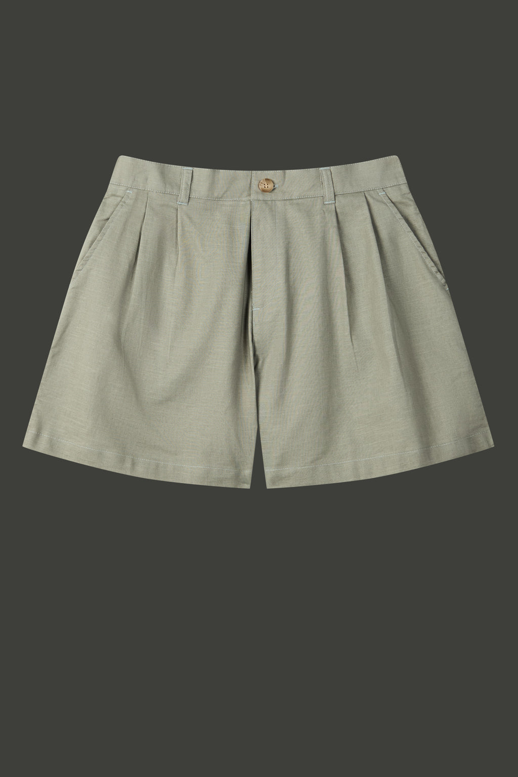 La Forbie Women's Linen Blend Knife Pleat Shorts