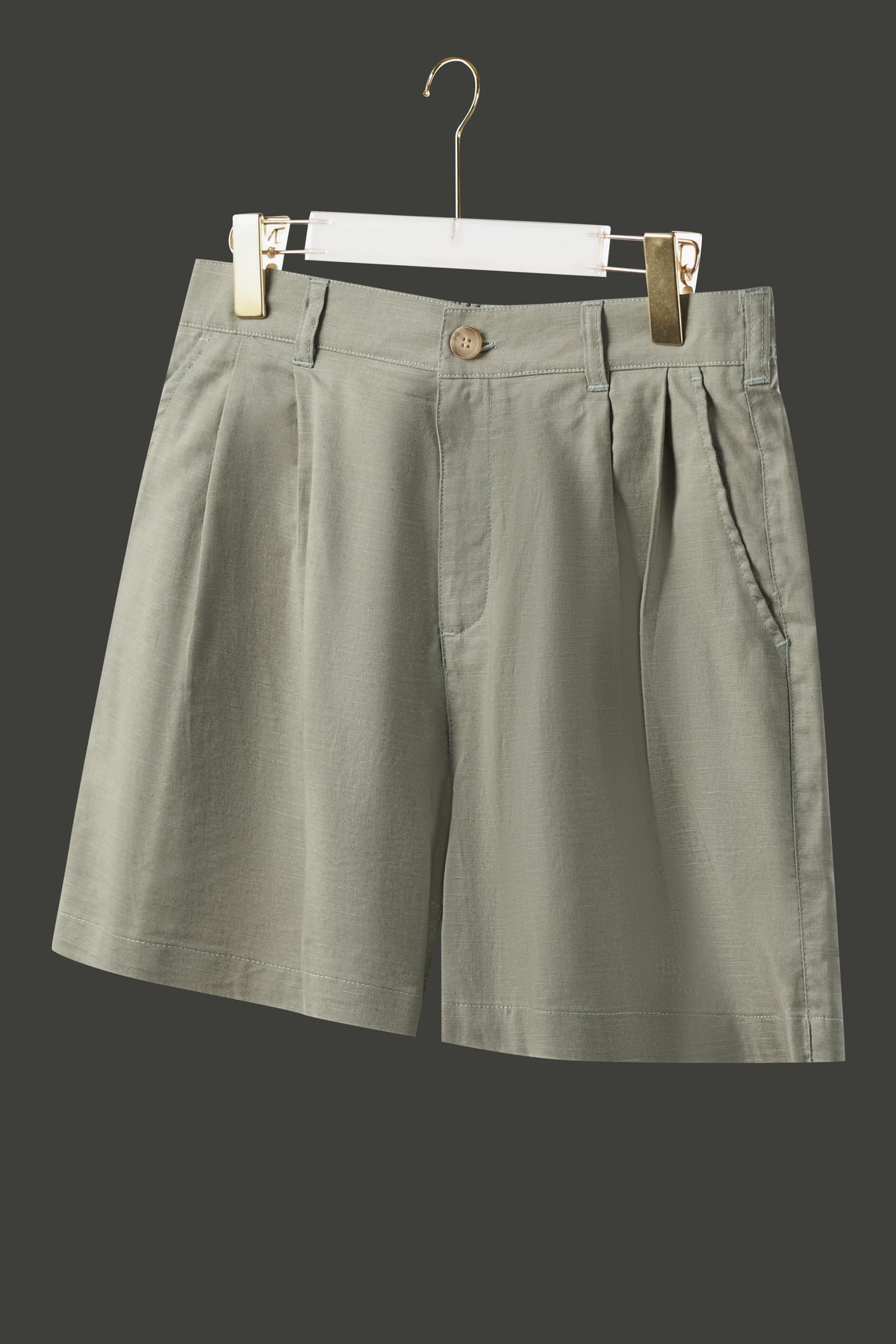 La Forbie Women's Linen Blend Knife Pleat Shorts