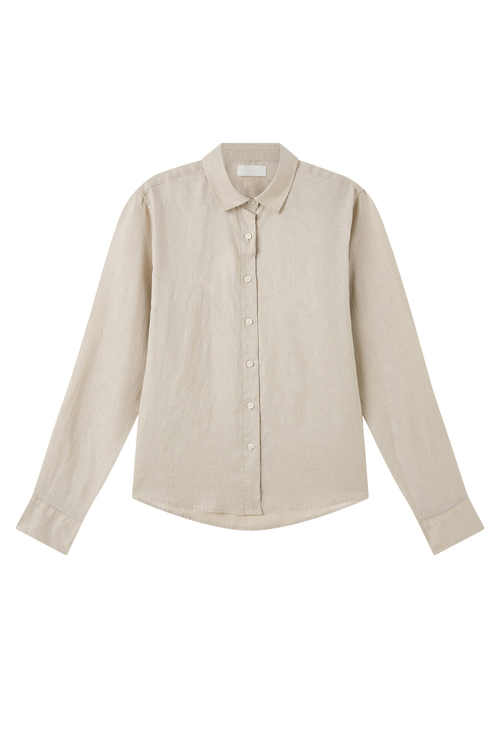La Forbie Áo sơ mi nữ tay dài vải linen, phối cầu vai sau và ly giữa lưng