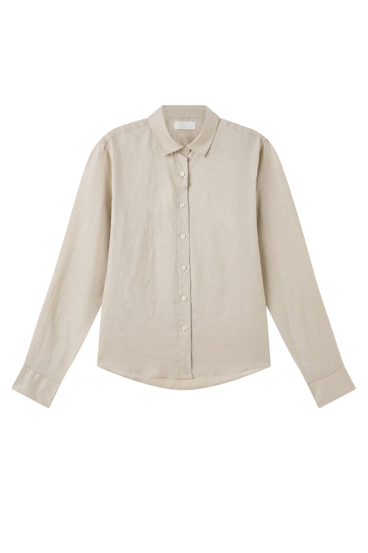 La Forbie Áo sơ mi nữ tay dài vải linen, phối cầu vai sau và ly giữa lưng