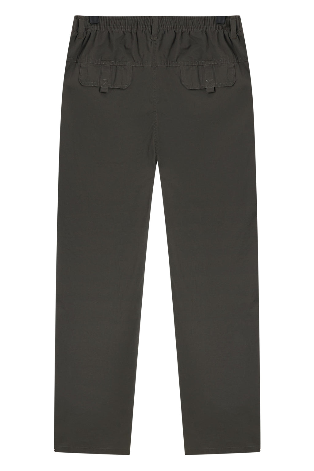 La Forbie Men’s Elastic Waist Straight-Leg Cotton Pants with Back Flap Welt Pockets