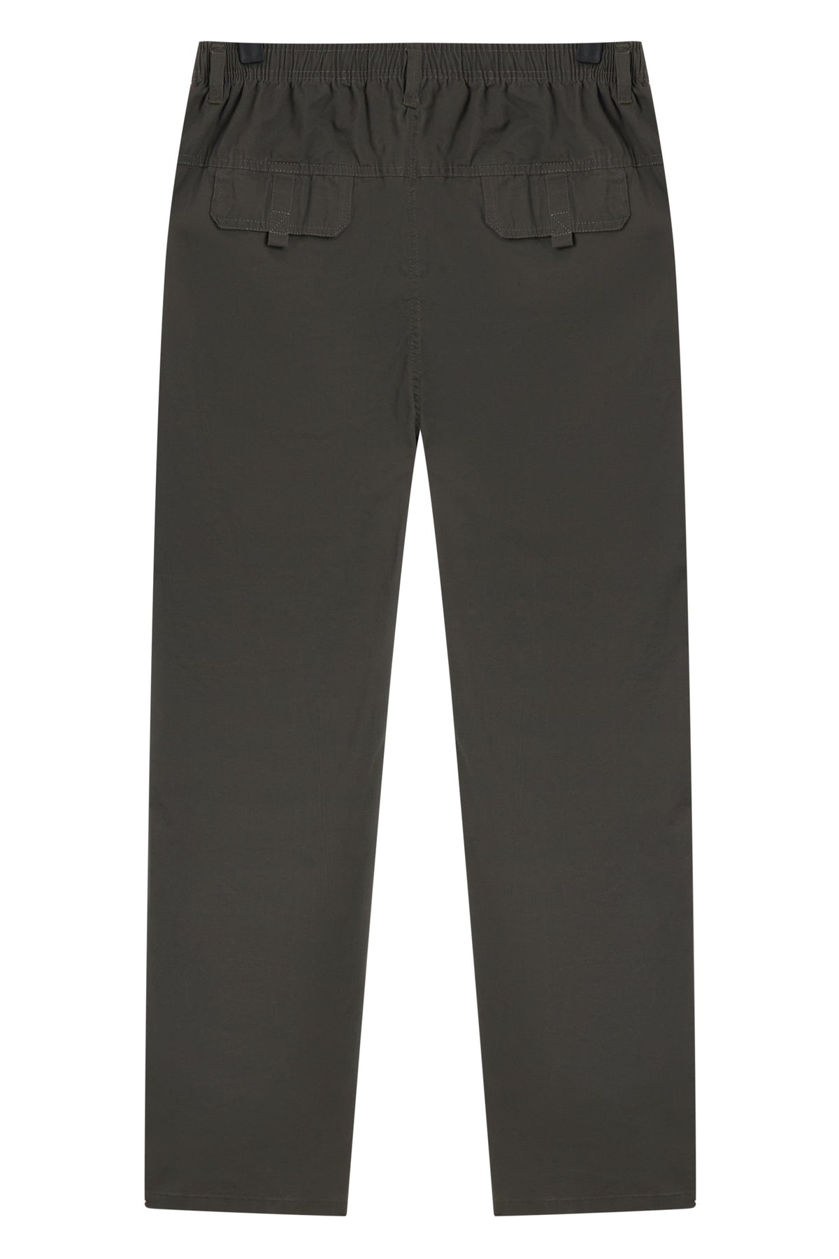 La Forbie Men’s Elastic Waist Straight-Leg Cotton Pants with Back Flap Welt Pockets