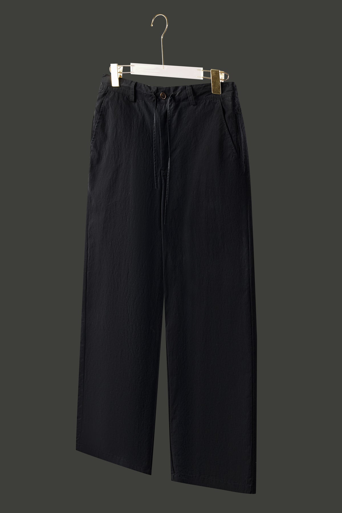 La Forbie Men's Relaxed Belted Elastic Pants with Layered Pockets