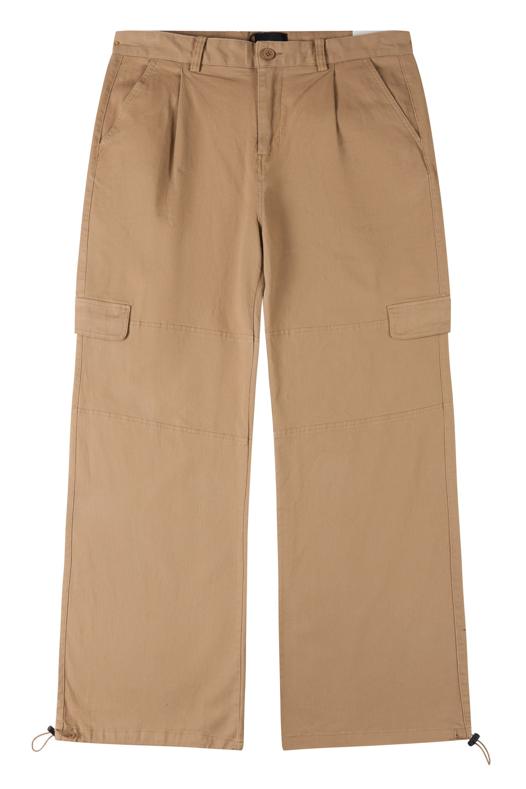 La Forbie Pleated Twill Cargo Pants with Zip Fly & Drawcord Hem