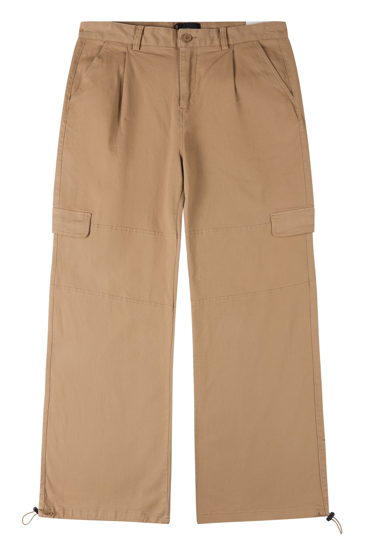 La Forbie Pleated Twill Cargo Pants with Zip Fly & Drawcord Hem