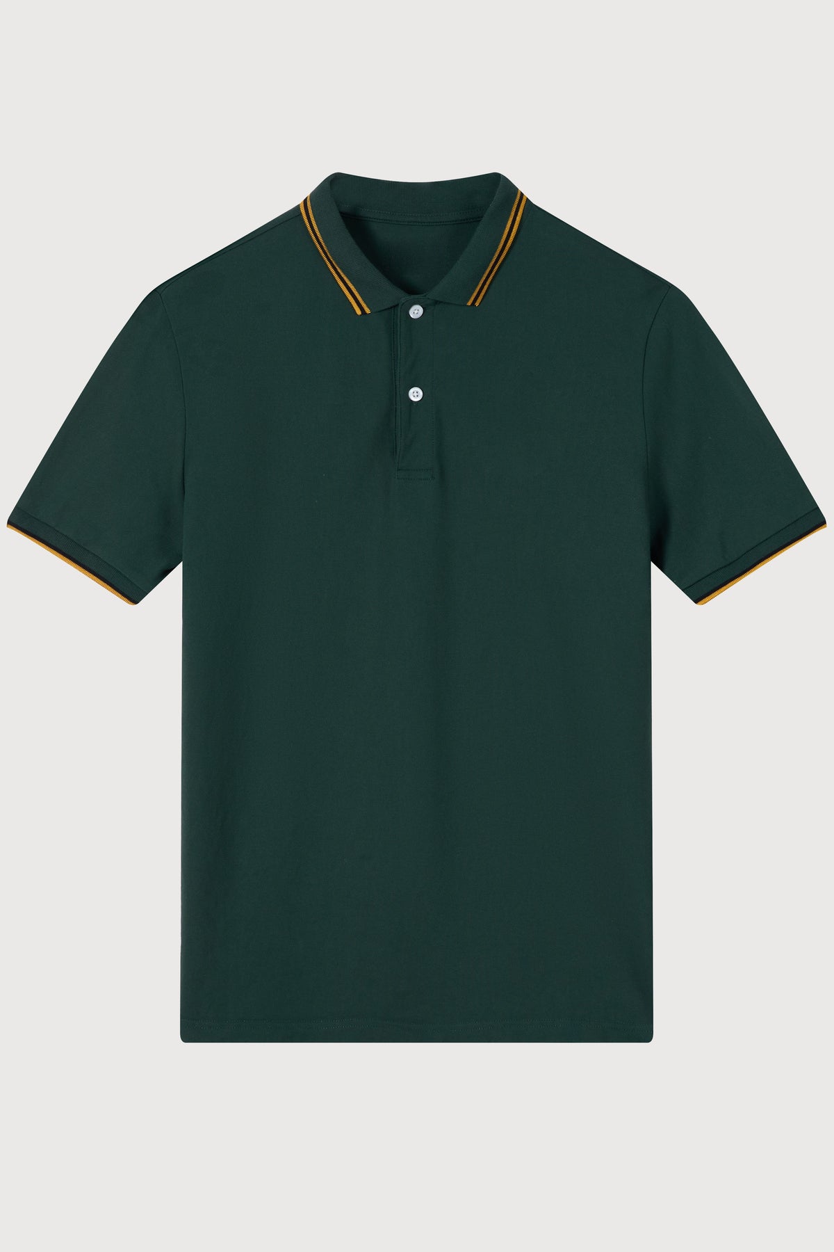 La Forbie Men’s Polo with Flat-Knit Collar