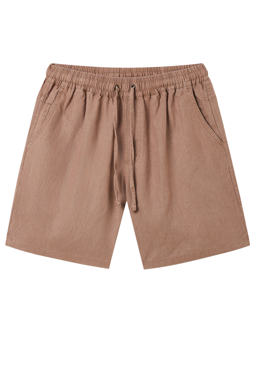 La Forbie Quần short casual nam vải linen, phối cầu mông sau, túi mổ sau