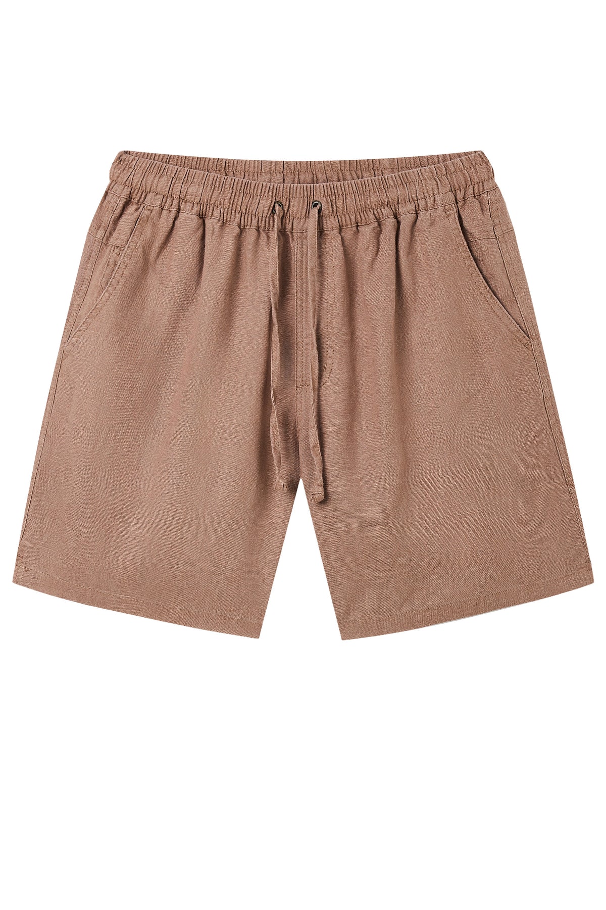 La Forbie Quần short casual nam vải linen, phối cầu mông sau, túi mổ sau