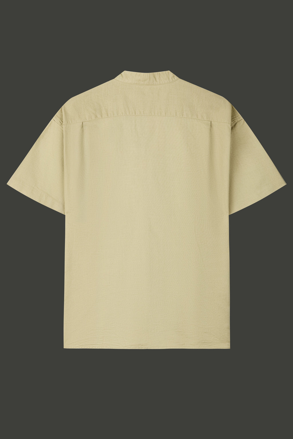 La Forbie Men's Short Sleeve Linen Mandarin Collar Shirt