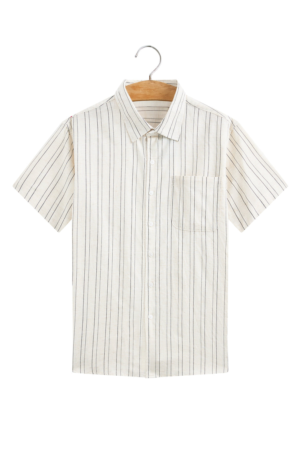 Áo Sơ Mi Nam Tay Ngắn Linen Sọc Cao Cấp La Forbie