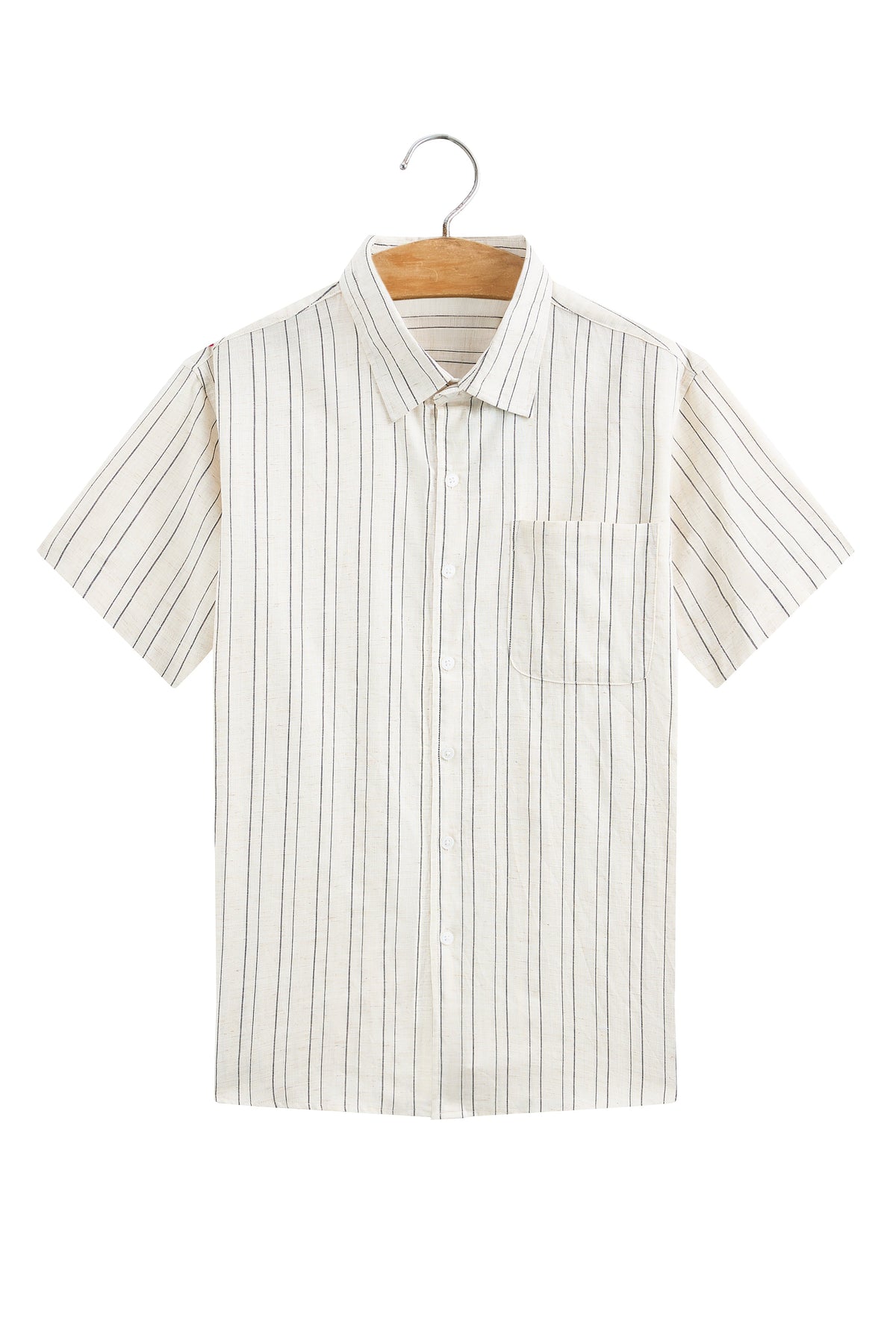 Áo Sơ Mi Nam Tay Ngắn Linen Sọc Cao Cấp La Forbie