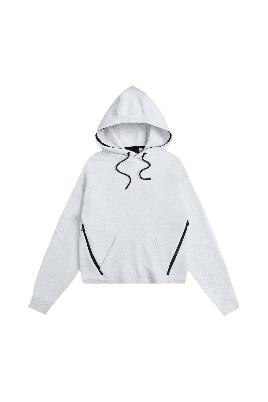 La Forbie Áo hoodie nam vải nỉ dáng pullover, túi khóa kéo