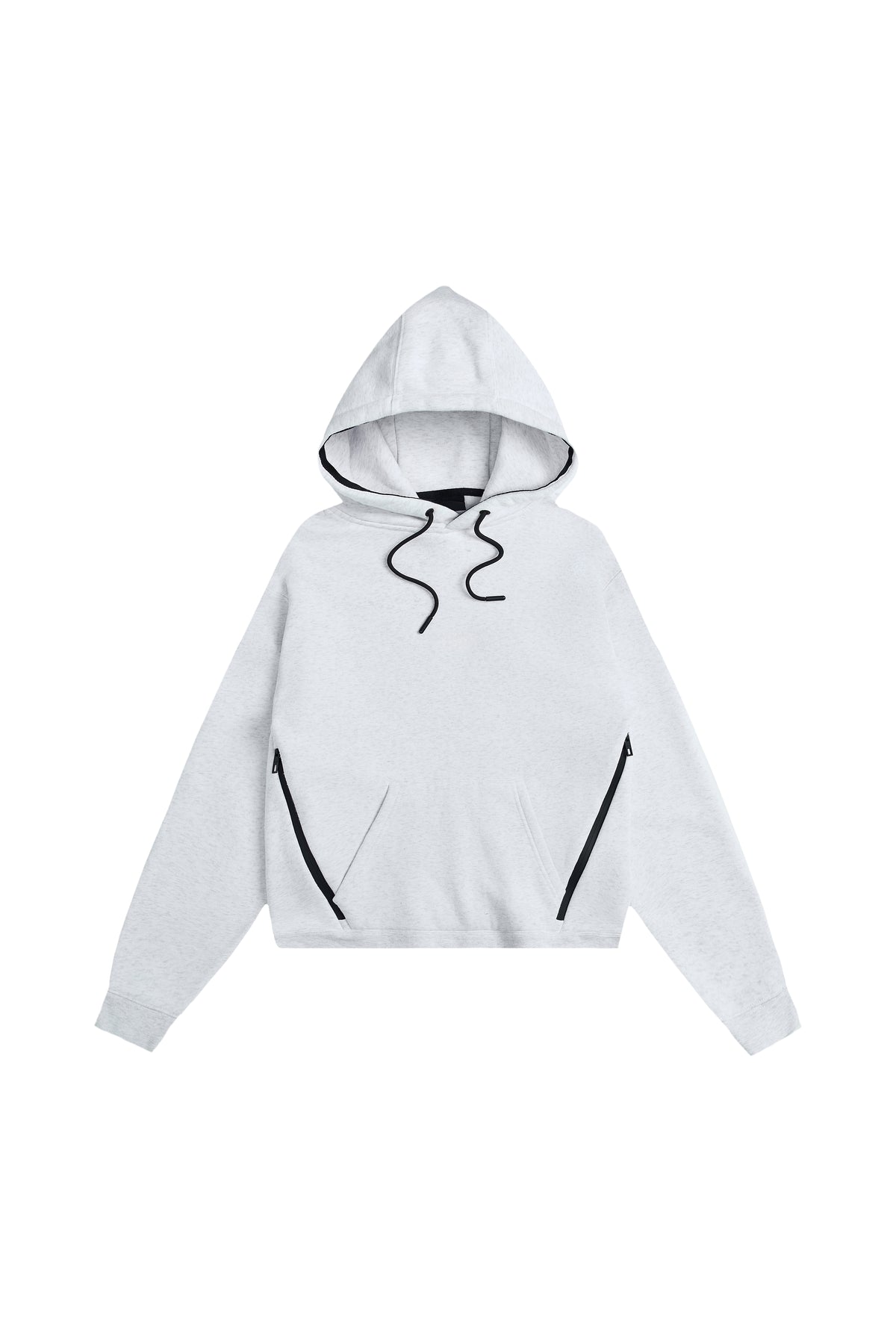 La Forbie Áo hoodie nam vải nỉ dáng pullover, túi khóa kéo
