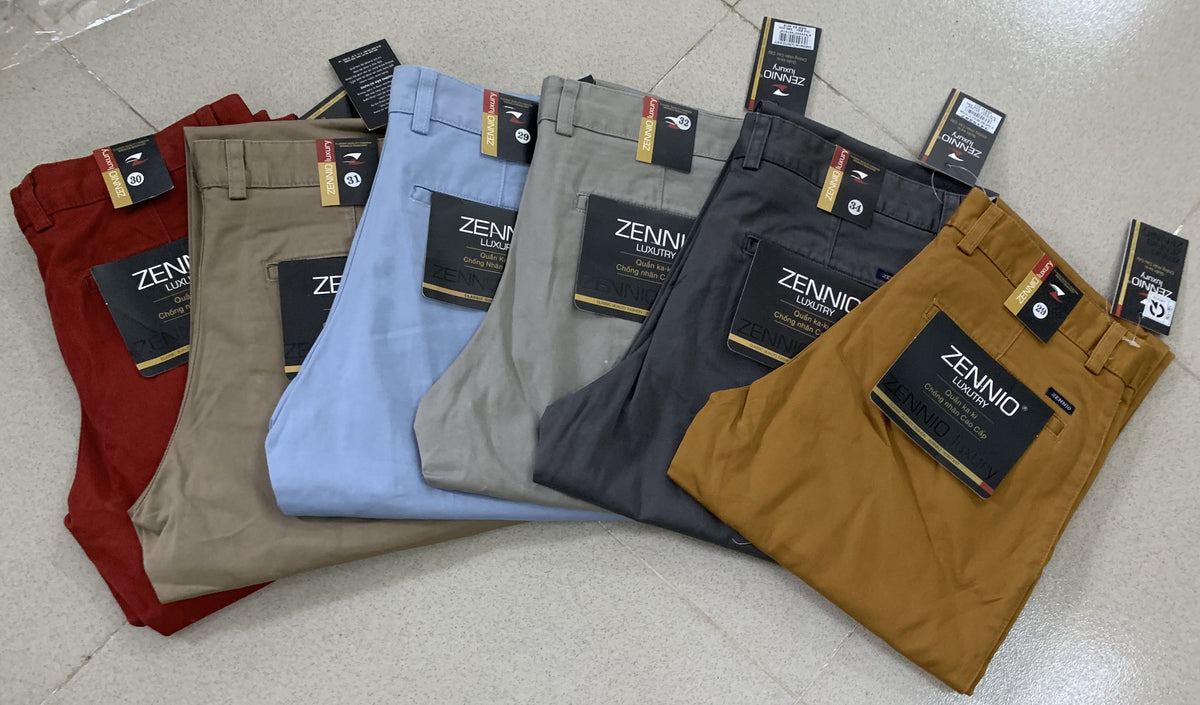 Zennio Quần dài nam dáng đứng cổ điển – Vải trơn mịn, bề mặt hơi bóng