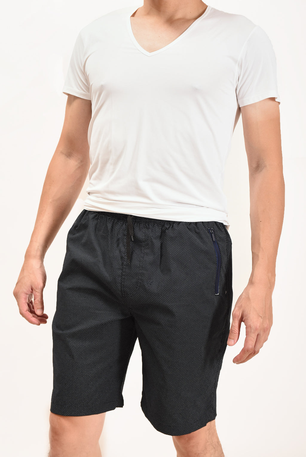 Zennio quần short nam casual túi trước khóa kéo đôi